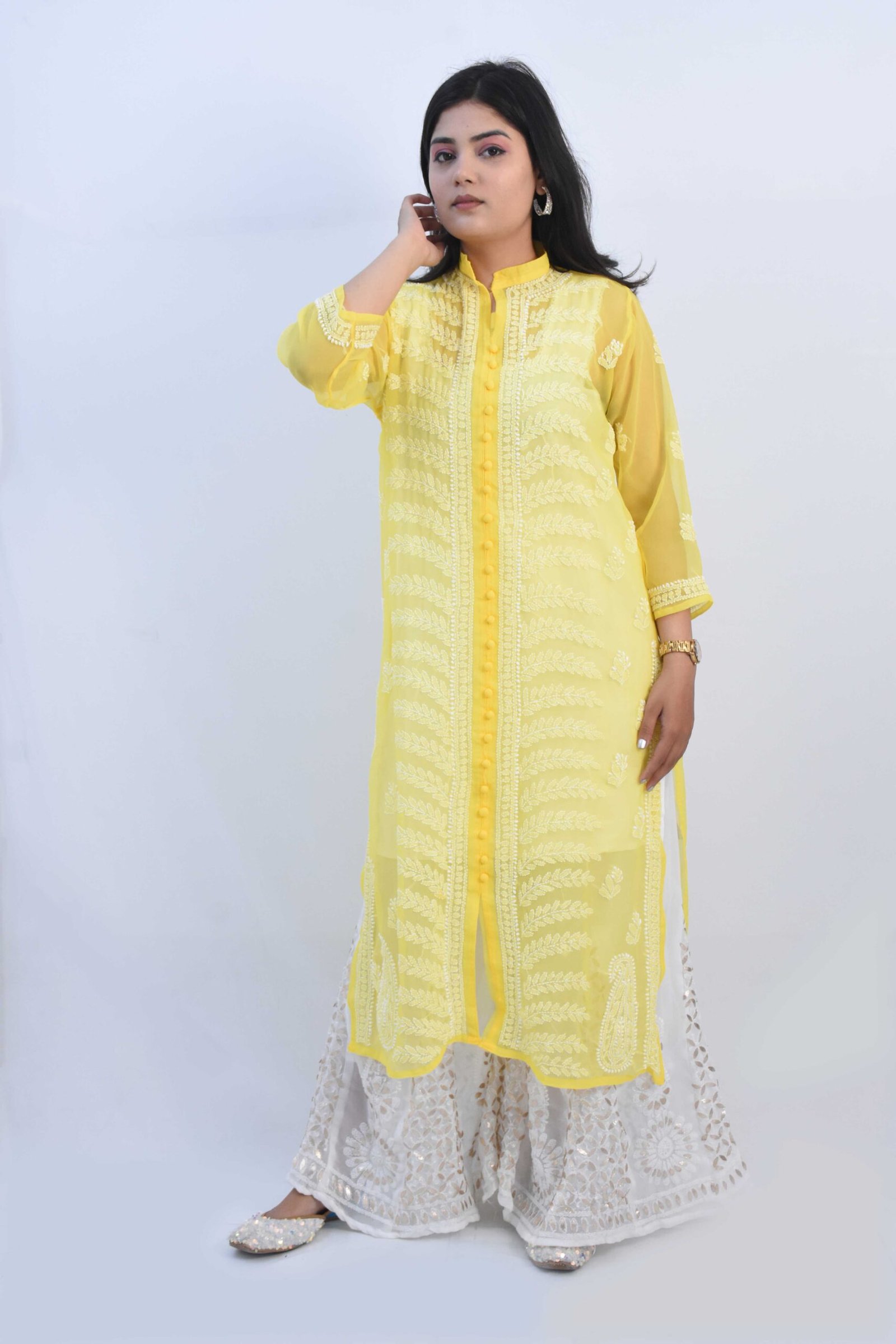 Pink Lucknowi Chikankari Kurti With White Palazzo – Muslin Design –  Shoptrendy-as247.edu.vn